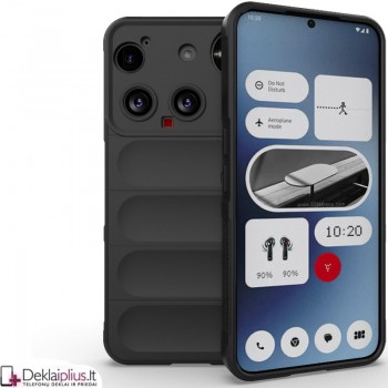 Magic Shield guminis dėklas su kameros apsauga - juodas (Nothing Phone 3)